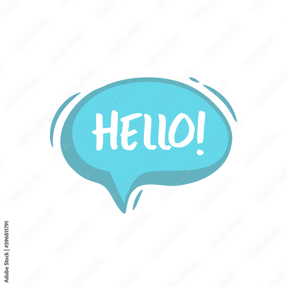 Hello word on speech bubble. Bubble speech phrase cartoon. Chat balloon colorful chat message. Vector stock Hello word on speech bubble. Bubble speech phrase cartoon. Chat balloon colorful chat message. Vector stock
