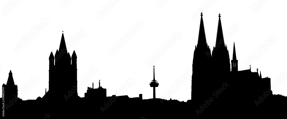 Vektor Silhouette Skyline von Köln in Deutschland Vektor Silhouette Skyline von Köln in Deutschland
