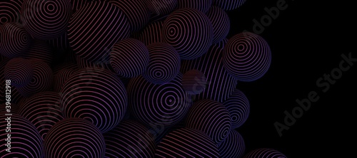 sphere background dark futuristic stripes 3d