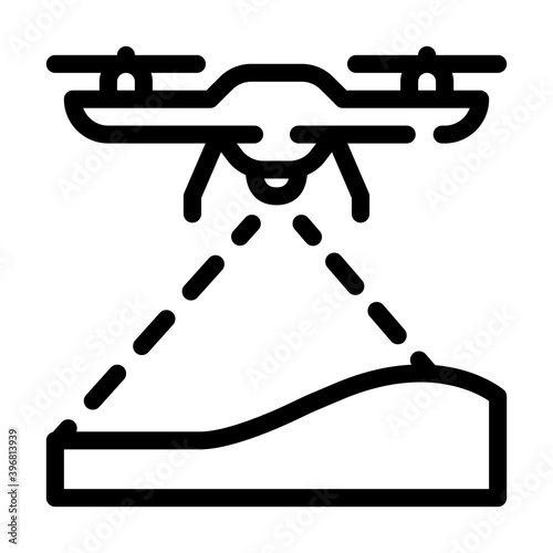 drone crawling ground line icon vector illustration