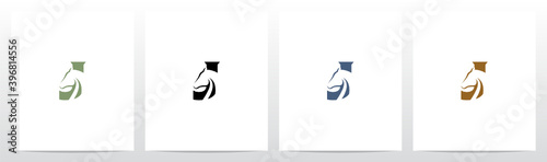 Horse On Letter Logo Design J