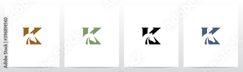 Horse On Letter Logo Design K