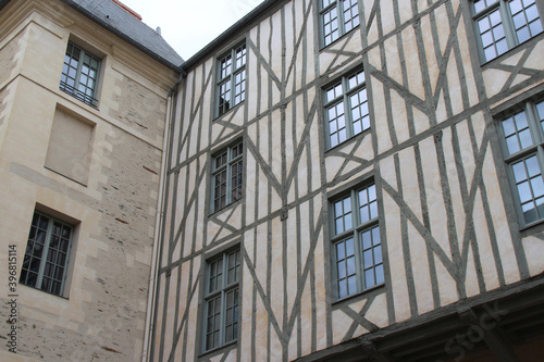 half-timbered and stone building (house ?) in angers (france)