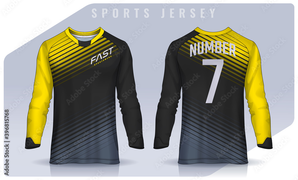 t-shirt sport design template, Long sleeve soccer jersey mockup for ...