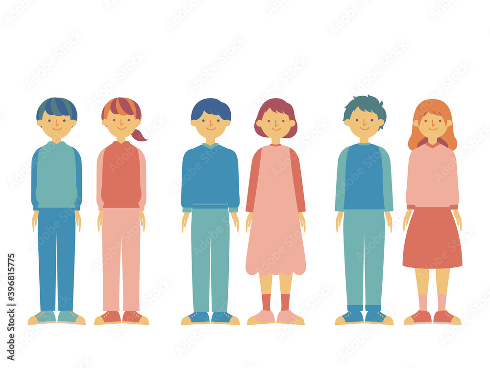 custom made wallpaper toronto digitalillustration set of male and female children