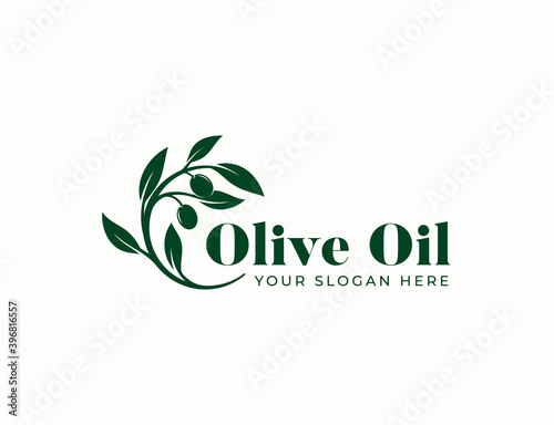 olive oil branch logo design