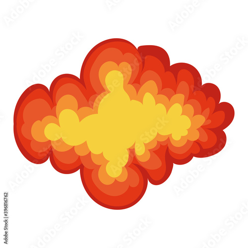 fire cloud of orange color on white background