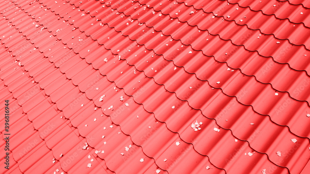 Obraz premium Red tile modern modular roof texture for background or design