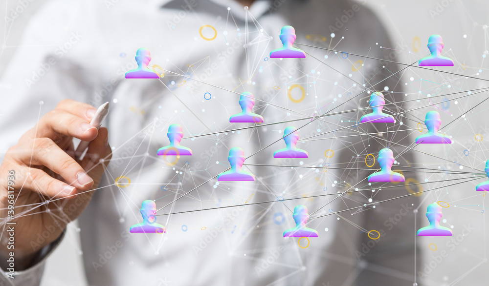 network holding in hand 3d connection data. network holding in hand 3d connection data.
