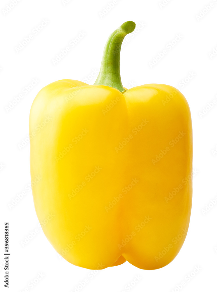 Fresh yellow bell pepper isolated on white background. Clipping Path. Fresh yellow bell pepper isolated on white background. Clipping Path.