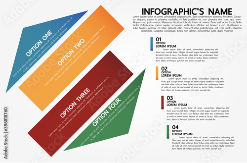 Four options infographic for smart presentation