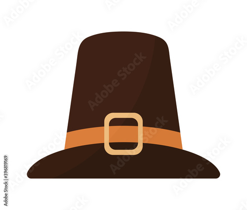 pilgrim hat with buckle and is of black color