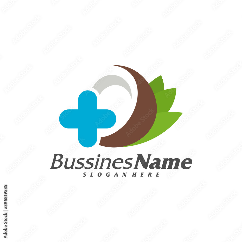 Health Coconut logo vector template, Creative Coconut logo design concepts, Icon symbol, Illustration Health Coconut logo vector template, Creative Coconut logo design concepts, Icon symbol, Illustration