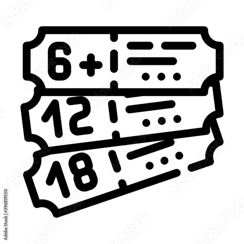 circus tickets line icon vector illustration black
