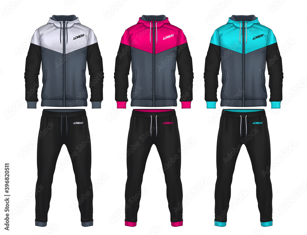sport track suit design template,jacket and trousers vector