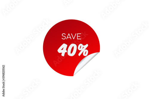 red label displays save 40%