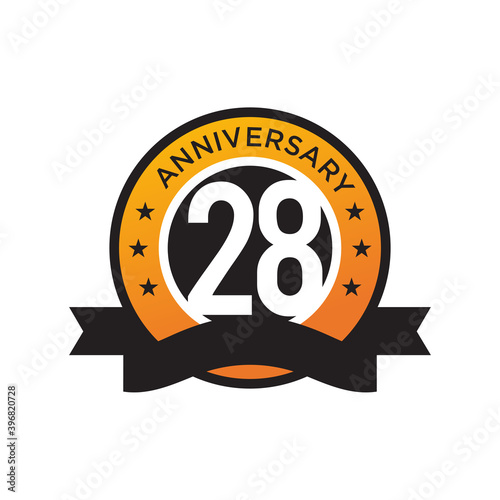 28th anniversary logo design template