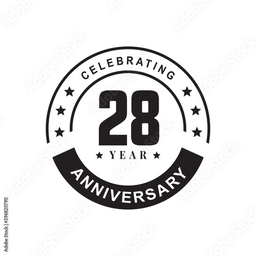 28th anniversary logo design template