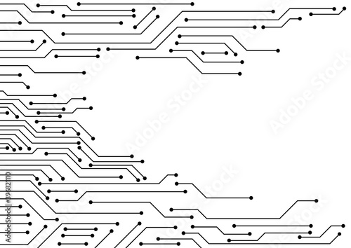 Vector : Electronic circuit on white background