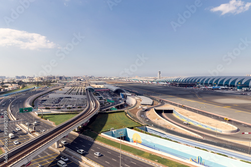 Modern Transport Network in Dubai. 