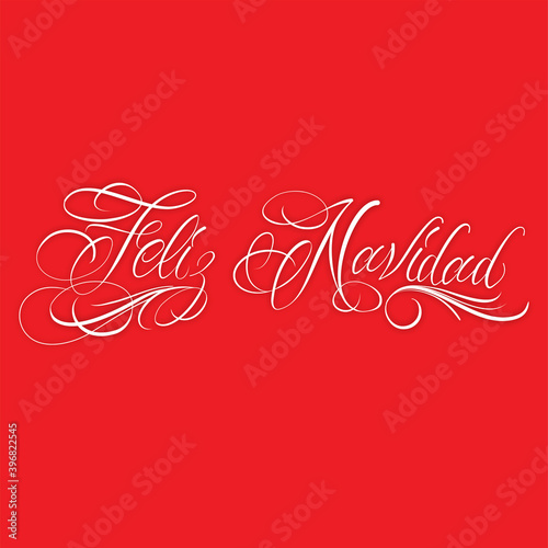 Caligrafía en español dice Feliz Navidad
