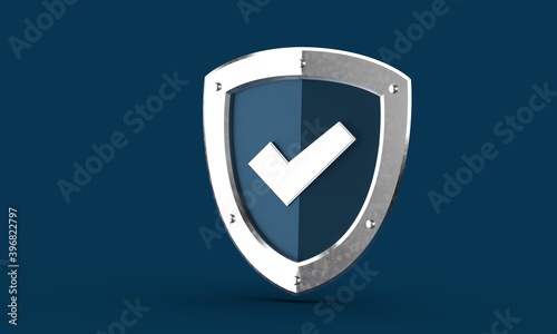 Shield digtial 3d protection symbol cyber