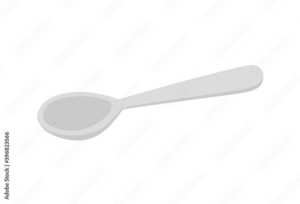 spoon of gray color on white background spoon of gray color on white background
