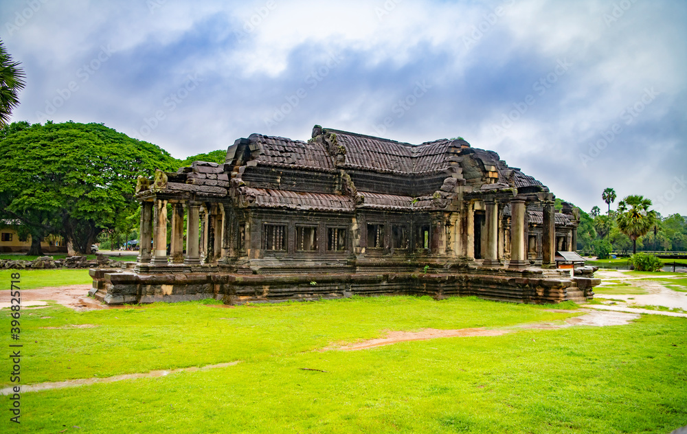  Angkor Wat-largest temple in the world. It is raining