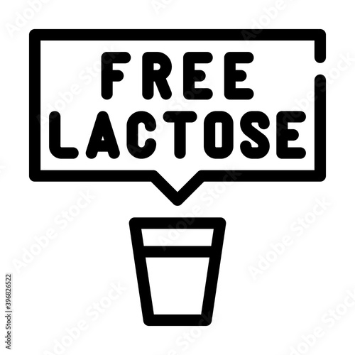 free lactose milk line icon vector illustration