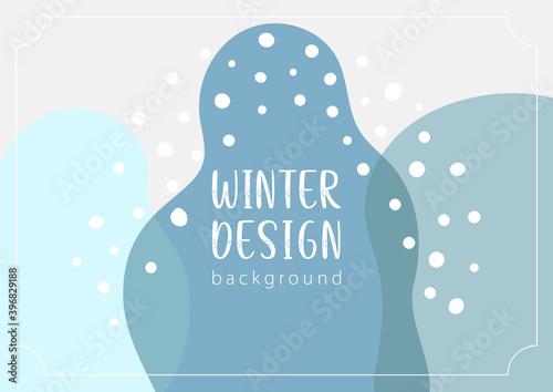 Abstract illustration winter card template snow background for post and stories social media banners, art poster.Snowy frame template.Vector cover.Mockup for personal blog or shop.Layout for promotion
