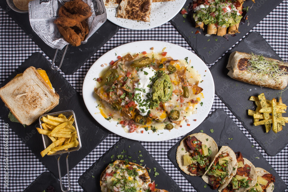 Mexican food of different flavors. Mexican food of different flavors.
