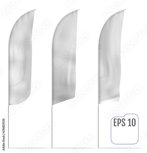 Mockups of banner flags. Vector