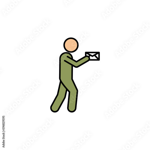 courier postman letter. Signs and symbols can be used for web, logo, mobile app, UI, UX
