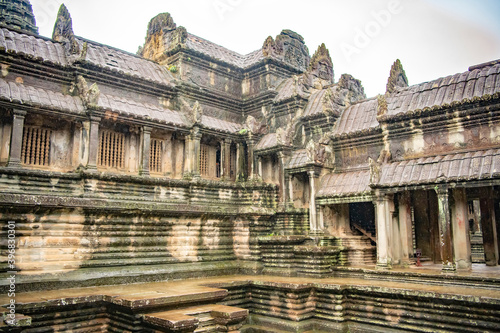 Angkor Wat is the largest temple in the world (Cambodia, 2019). It is raining