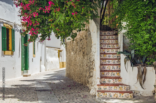 Street of the old old town of Ibiza, Spain