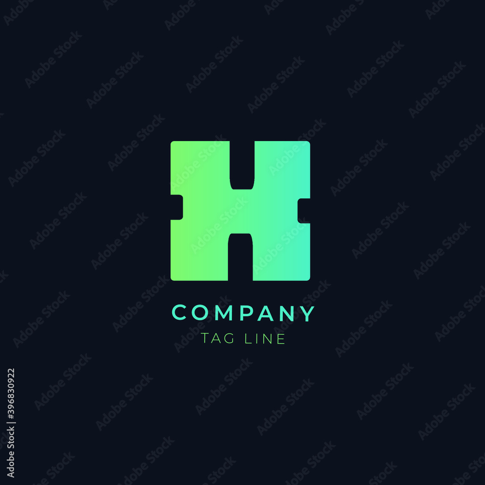 Obraz premium Abstract Puzzle 'H' Logo