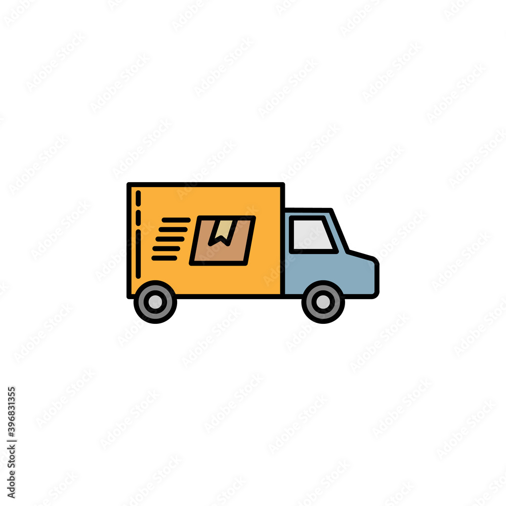 delivery truck. Signs and symbols can be used for web, logo, mobile app, UI, UX