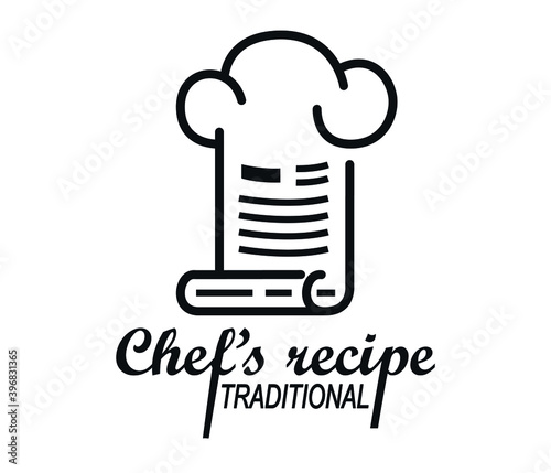 Chef's recipe. Chef vector Line Icon Simple Thin line icon, Premium quality design element.

