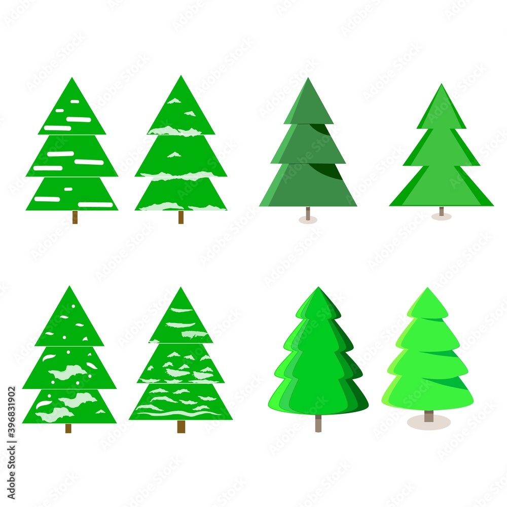 Silhouette design green spruce on white background