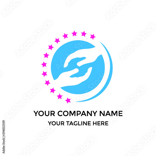Human Charity, nonprofit organization, donation, helping hand Logo Design Vector
