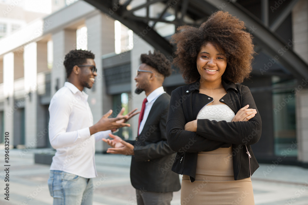 portrait of beautiful young african successful people
