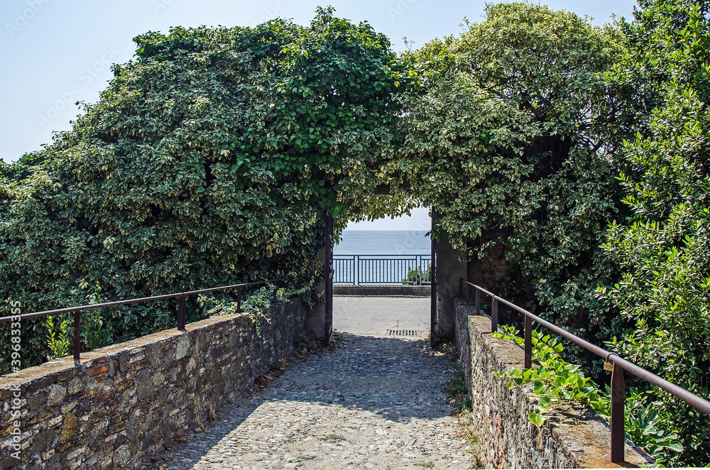 Entrance to sea side in Savona, Italy
