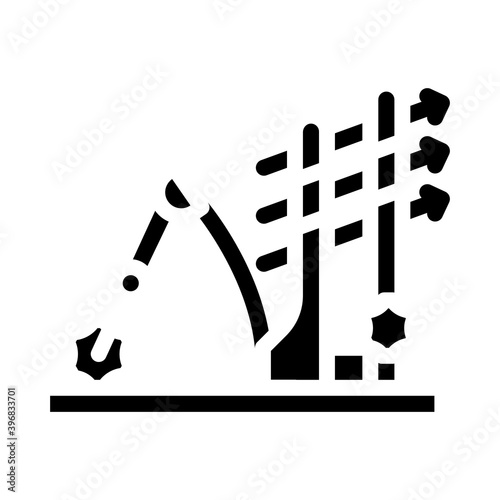 arrow thrower glyph icon vector illustration black