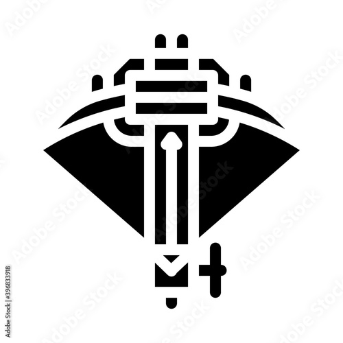 ballista crossbow glyph icon vector illustration black