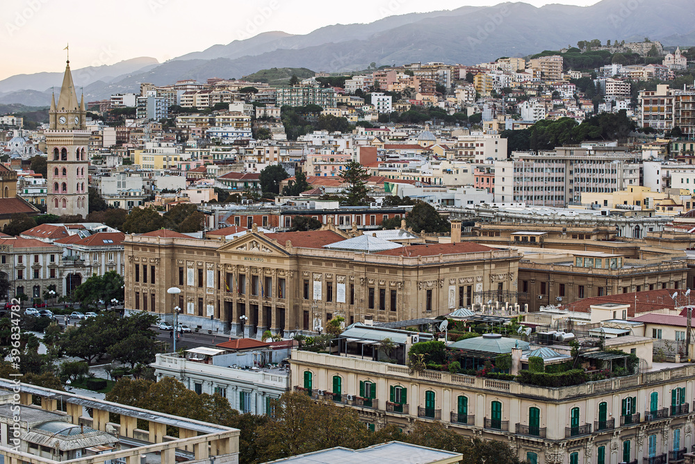 View from the top on the city of Messina, Italy