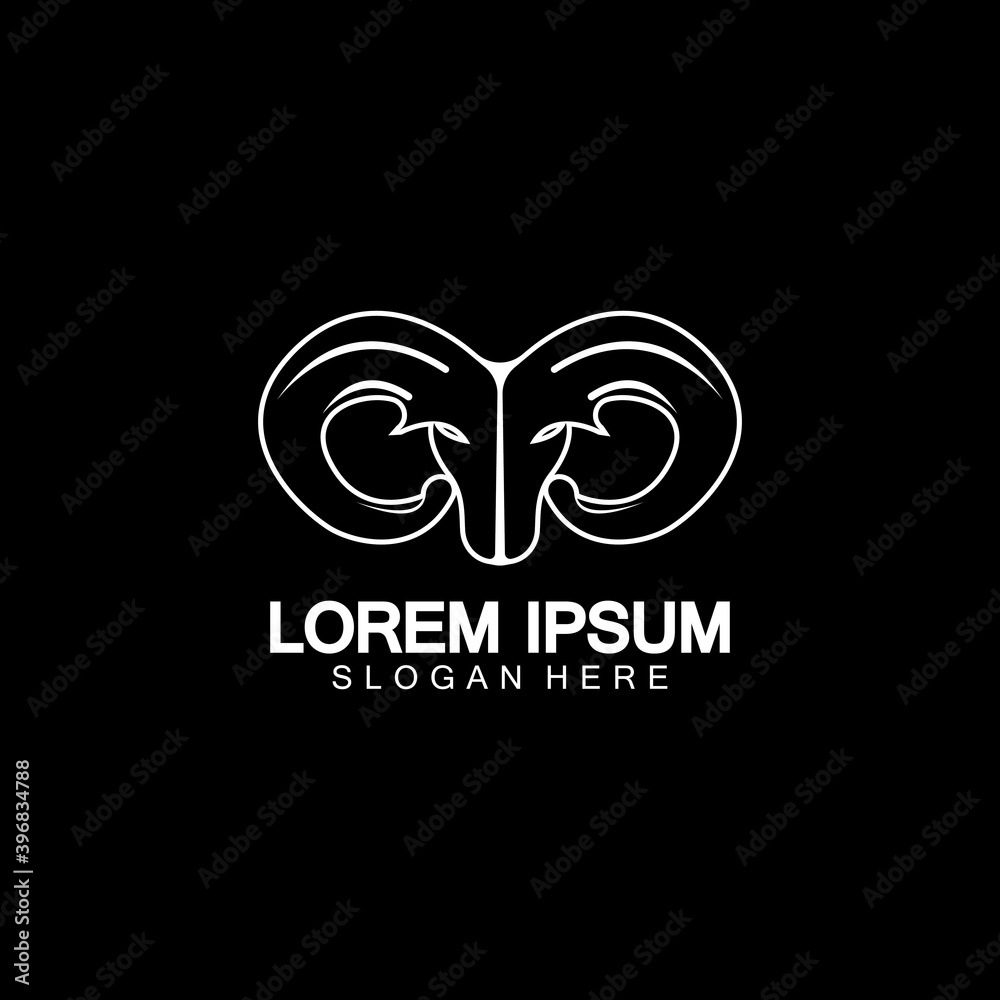 Rams goat head logo icon design vector illustration Rams goat head logo icon design vector illustration
