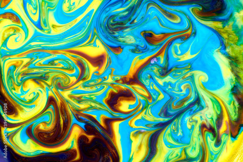 Abstract paint color background. Exoplanet cosmic sea pattern, paint stains. Marbleized effect. Background with abstract swirling paint effect. Liquid acrylic picture with flows and splashes. Mixed Abstract paint color background. Exoplanet cosmic sea pattern, paint stains. Marbleized effect. Background with abstract swirling paint effect. Liquid acrylic picture with flows and splashes. Mixed