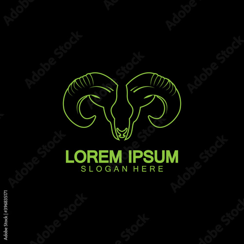 Rams goat head logo icon design vector illustration