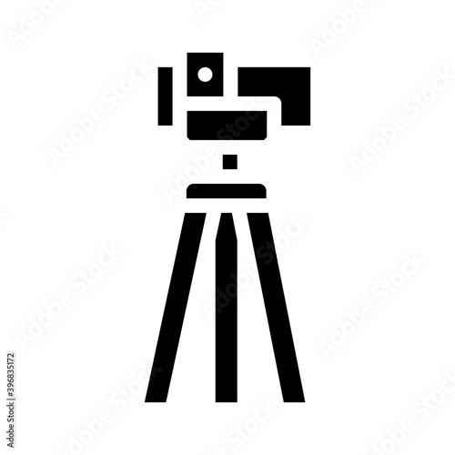 theodolite, vertical projection device glyph icon vector illustration
