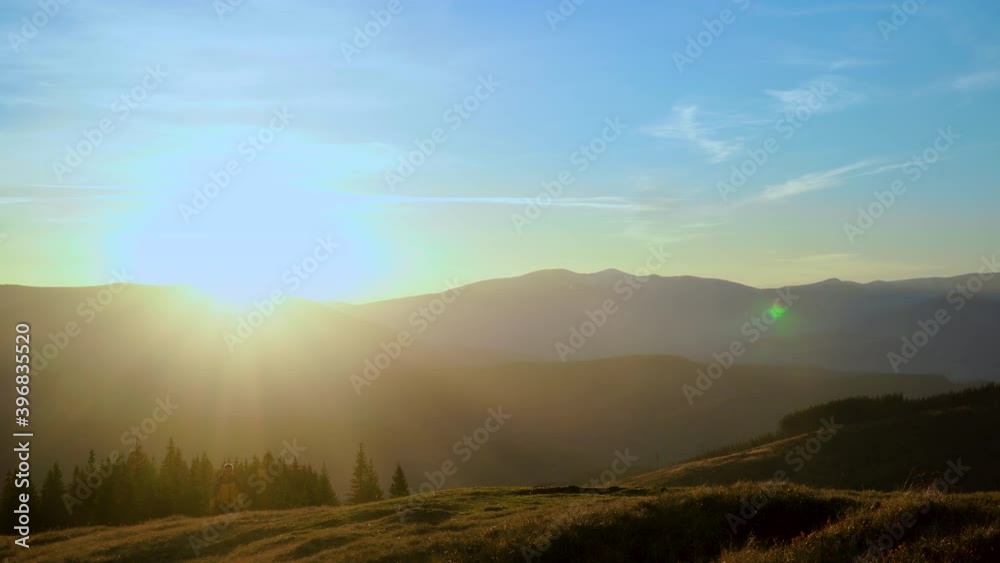 A man travels in the mountains. Beautiful nature of the Carpathian mountains. The concept of travel and active lifestyle. 4K A man travels in the mountains. Beautiful nature of the Carpathian mountains. The concept of travel and active lifestyle. 4K